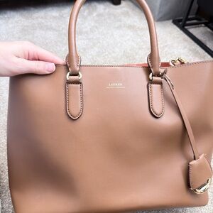 Lauren Ralph Lauren Tan Leather Satchel